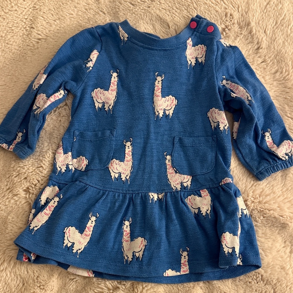 Hatley French Terry Llama Print Dress